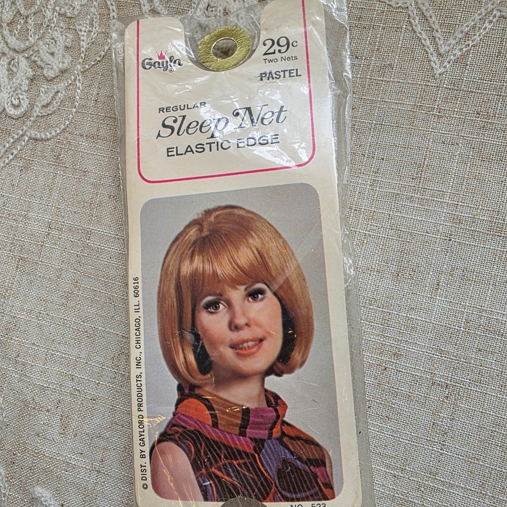 Vintage Gayla Hair Sleep Net OS White with Elastic Edge, 1 net